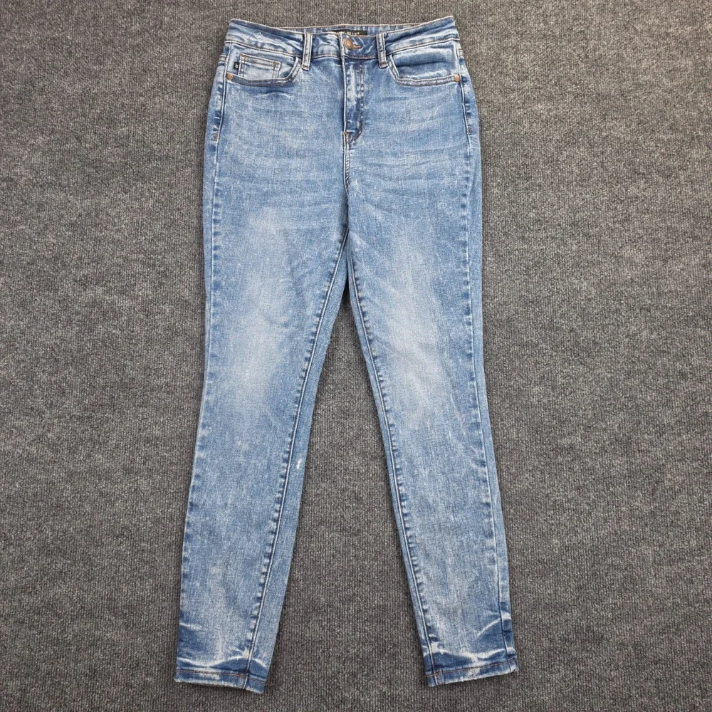 Judy Blue Skinny Fit Jeans Women's 7/ 28 High Rise Acid Wash Stretch Denim Blue